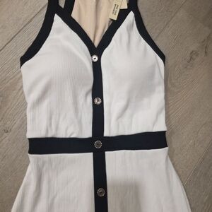 Stylish White and Black Dress